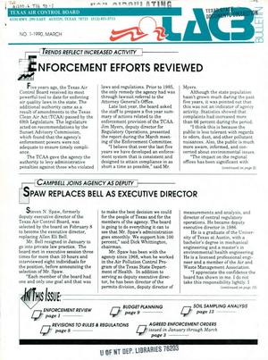 Primary view of object titled 'TACB Bulletin, Number 1, March 1990'.