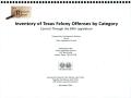 Thumbnail image of item number 1 in: 'Inventory of Texas Felony offenses by Category'.