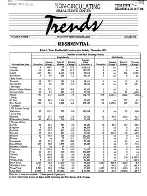 Texas Real Estate Center Trends, Volume 5, Number 5, January 1992