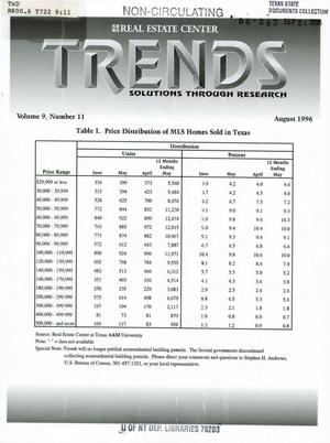 Texas Real Estate Center Trends, Volume 9, Number 11, August 1996