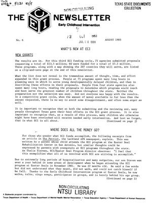 Primary view of object titled 'The ECI Newsletter, Number 6, August 1983'.