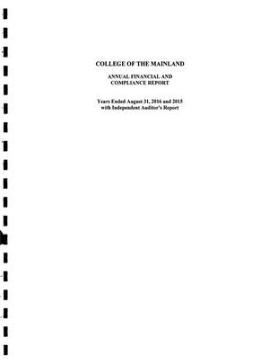 College of the Mainland Annual Financial Report: 2015 and 2016