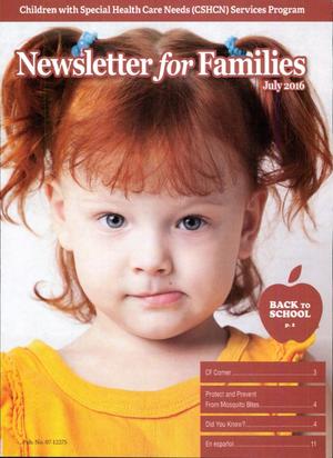 Children with Special Health Care Needs: Newsletter for Families, July 2016