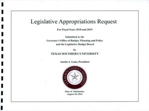 Texas Southern University Requests for Legislative Appropriations: Fiscal Year 2018 and 2019
