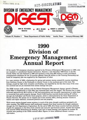 Primary view of object titled 'Division of Emergency Management Digest, Volume 37, Number 1, January-February 1991'.