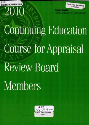 Primary view of object titled '2010 Continuing Education Course for Appraisal Review Board Members'.