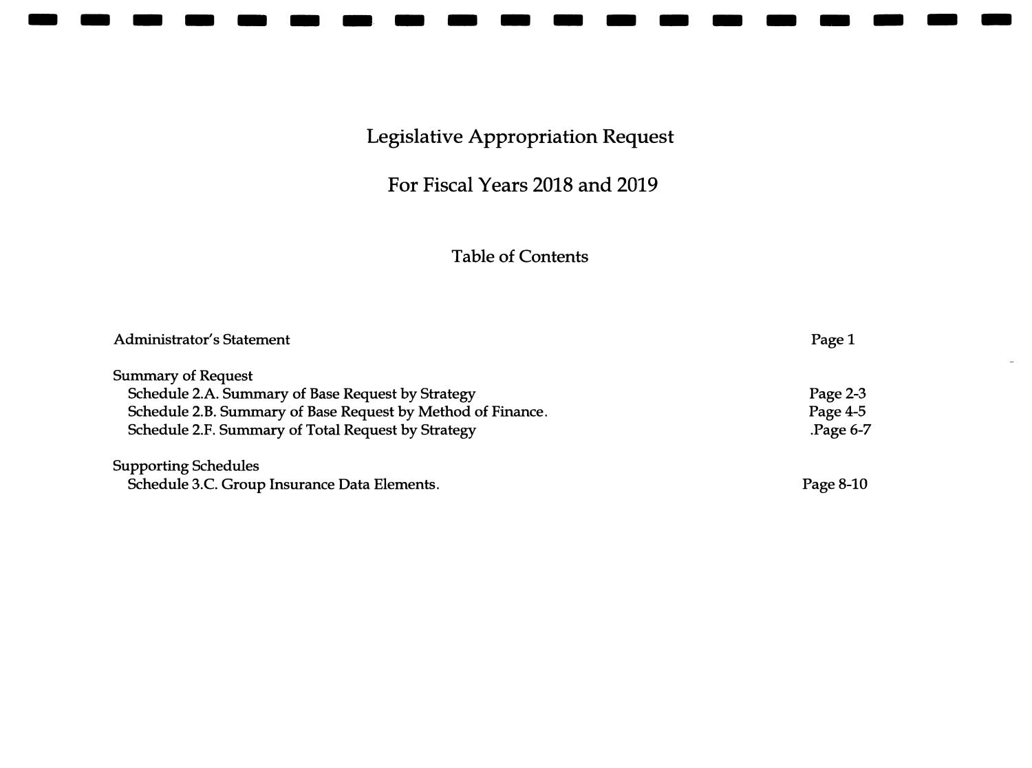 Cisco College Requests for Legislative Appropriations: 2018 and 2019
                                                
                                                    Table Of Contents
                                                