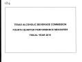 Primary view of Texas Alcoholic Beverage Comission Fourth Quarter Performance Measure