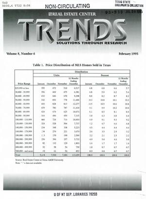 Texas Real Estate Center Trends, Volume 8, Number 6, February 1995