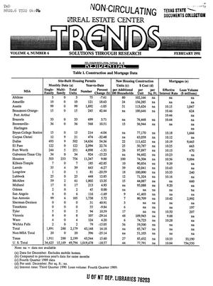 Texas Real Estate Center Trends, Volume 4, Number 6, February 1991