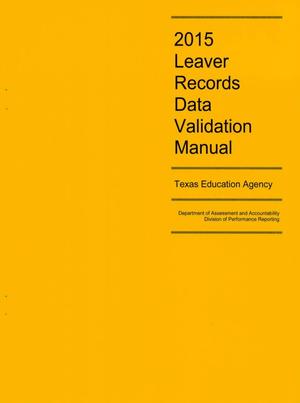 2015 Leaver Records Data Validation Manual