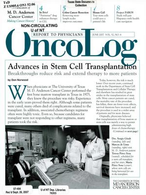 OncoLog, Volume 52, Number 6, June 2007