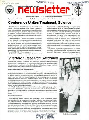The University of Texas System Cancer Center Newsletter, Volume 25, Number 5, September-October 1980