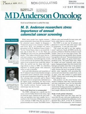 MD Anderson OncoLog, Volume 41, Number 3, July-September 1996