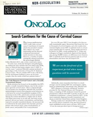 OncoLog, Volume 35, Number 4, October-December 1990