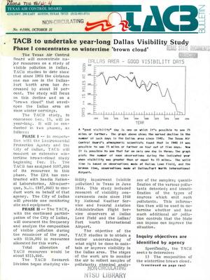 TACB Bulletin, Number 4, October 31, 1986