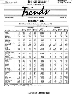 Texas Real Estate Center Trends, Volume 5, Number 6, February 1992