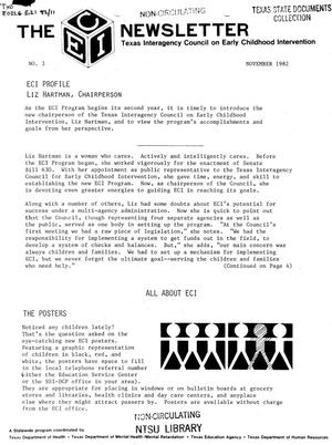 Primary view of object titled 'The ECI Newsletter,  Number 3, November 1982'.