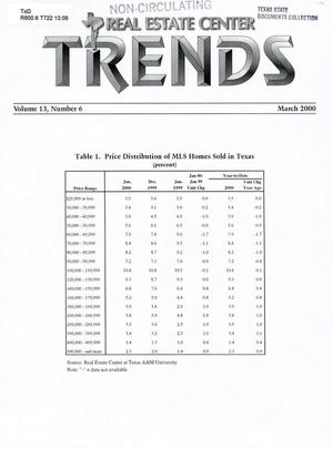 Primary view of object titled 'Texas Real Estate Center Trends, Volume 13, Number 6, March 2000'.