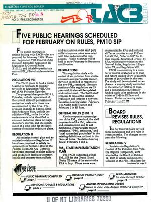 TACB Bulletin, Number 3, December 28, 1988