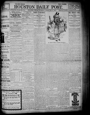 The Houston Daily Post (Houston, Tex.), Vol. TWELFTH YEAR, No. 311, Ed. 1, Tuesday, February 9, 1897