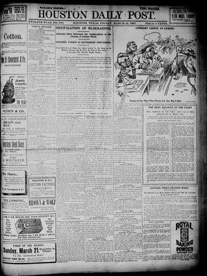 Primary view of object titled 'The Houston Daily Post (Houston, Tex.), Vol. TWELFTH YEAR, No. 349, Ed. 1, Friday, March 19, 1897'.