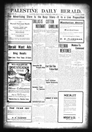 Palestine Daily Herald. (Palestine, Tex), Vol. 4, No. 163, Ed. 1 Friday, February 17, 1911