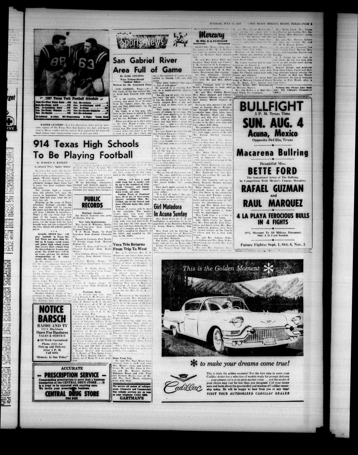 The Brady Herald (Brady, Tex.), Vol. 14, No. 45, Ed. 1 Tuesday, July 30, 1957
                                                
                                                    [Sequence #]: 3 of 8
                                                