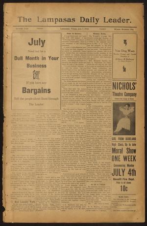 The Lampasas Daily Leader. (Lampasas, Tex.), Vol. 7, No. 1962, Ed. 1 Tuesday, July 5, 1910