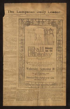 Primary view of object titled 'The Lampasas Daily Leader. (Lampasas, Tex.), Vol. 14, No. 165, Ed. 1 Monday, September 17, 1917'.