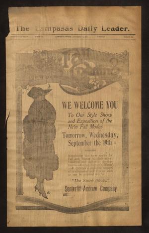 Primary view of object titled 'The Lampasas Daily Leader. (Lampasas, Tex.), Vol. 14, No. 166, Ed. 1 Tuesday, September 18, 1917'.