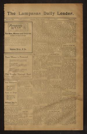 Primary view of object titled 'The Lampasas Daily Leader. (Lampasas, Tex.), Vol. 11, No. 293, Ed. 1 Tuesday, February 16, 1915'.