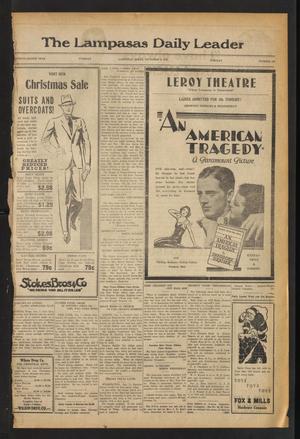 The Lampasas Daily Leader (Lampasas, Tex.), Vol. 28, No. 235, Ed. 1 Tuesday, December 8, 1931
