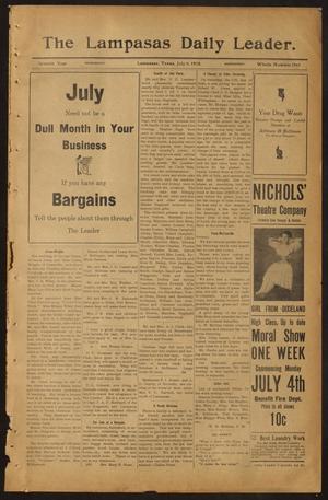 The Lampasas Daily Leader. (Lampasas, Tex.), Vol. 7, No. 1963, Ed. 1 Wednesday, July 6, 1910