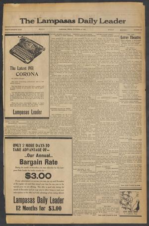 The Lampasas Daily Leader (Lampasas, Tex.), Vol. 27, No. 251, Ed. 1 Monday, December 29, 1930