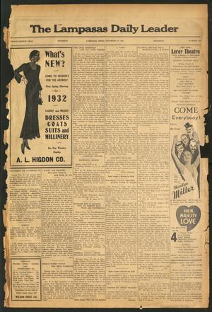The Lampasas Daily Leader (Lampasas, Tex.), Vol. 28, No. 254, Ed. 1 Thursday, December 31, 1931