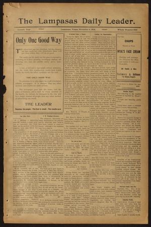 Primary view of object titled 'The Lampasas Daily Leader. (Lampasas, Tex.), Vol. 7, No. 2066, Ed. 1 Friday, November 4, 1910'.