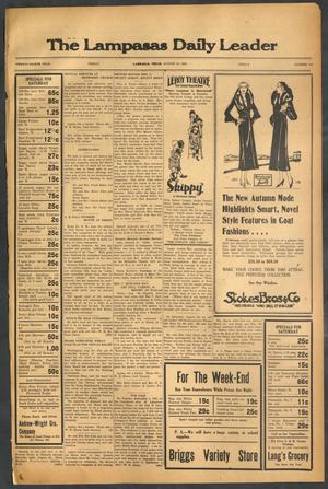 The Lampasas Daily Leader (Lampasas, Tex.), Vol. 28, No. 144, Ed. 1 Friday, August 21, 1931