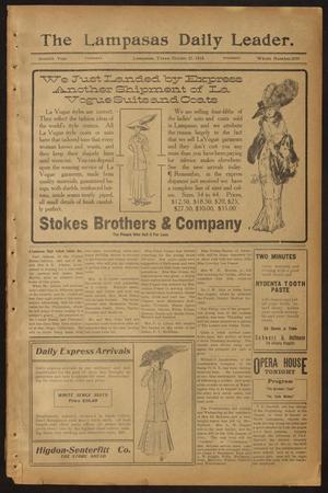 The Lampasas Daily Leader. (Lampasas, Tex.), Vol. 7, No. 2059, Ed. 1 Thursday, October 27, 1910