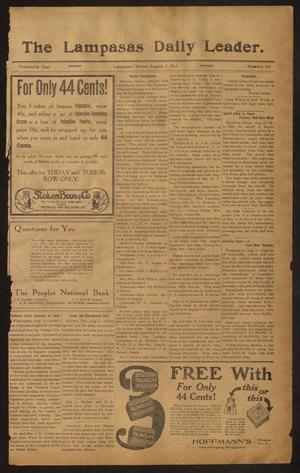 Primary view of object titled 'The Lampasas Daily Leader. (Lampasas, Tex.), Vol. 13, No. 132, Ed. 1 Monday, August 7, 1916'.