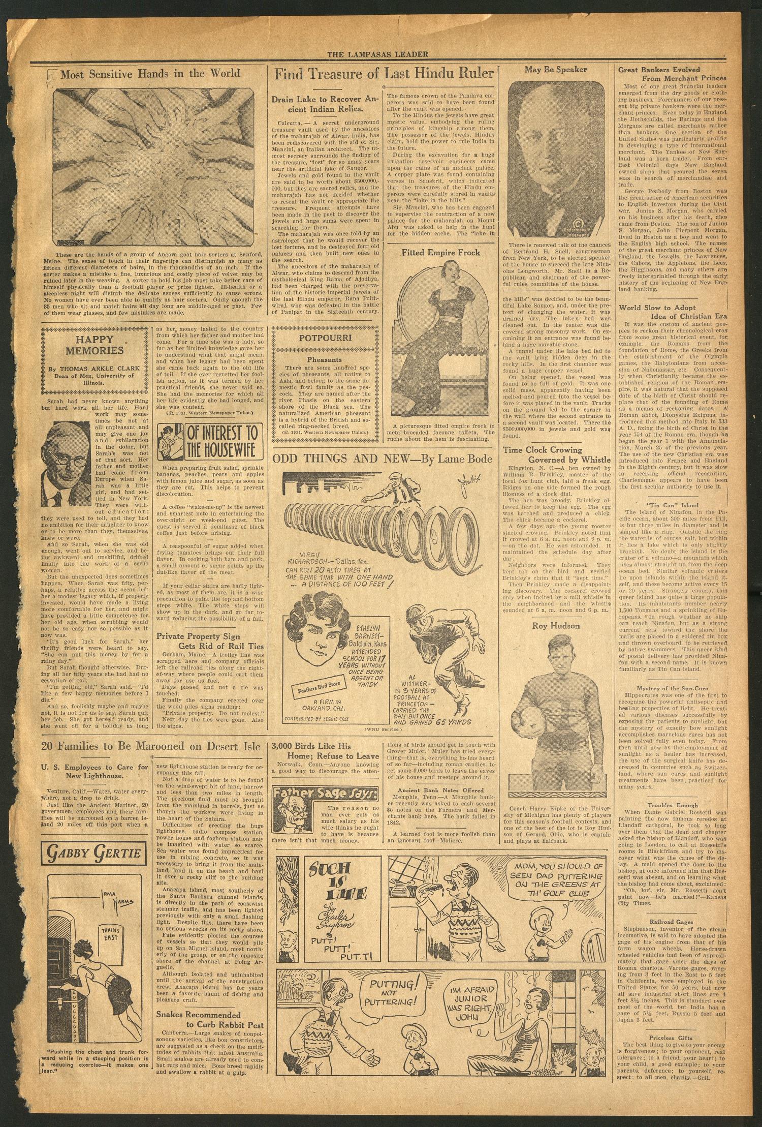 The Lampasas Daily Leader (Lampasas, Tex.), Vol. 28, No. 201, Ed. 1 Tuesday, October 27, 1931
                                                
                                                    [Sequence #]: 3 of 4
                                                