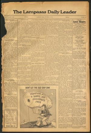 The Lampasas Daily Leader (Lampasas, Tex.), Vol. 28, No. 251, Ed. 1 Monday, December 28, 1931