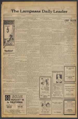 Primary view of object titled 'The Lampasas Daily Leader (Lampasas, Tex.), Vol. 27, No. 118, Ed. 1 Wednesday, July 23, 1930'.