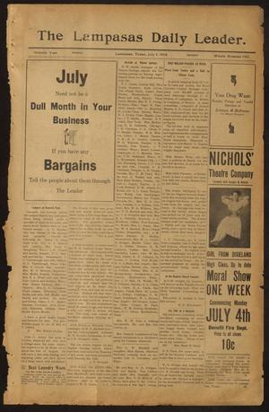 The Lampasas Daily Leader. (Lampasas, Tex.), Vol. 7, No. 1961, Ed. 1 Monday, July 4, 1910