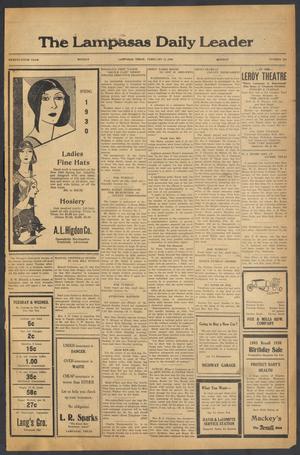 Primary view of object titled 'The Lampasas Daily Leader (Lampasas, Tex.), Vol. 26, No. 294, Ed. 1 Monday, February 17, 1930'.