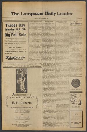 The Lampasas Daily Leader (Lampasas, Tex.), Vol. 27, No. 181, Ed. 1 Saturday, October 4, 1930