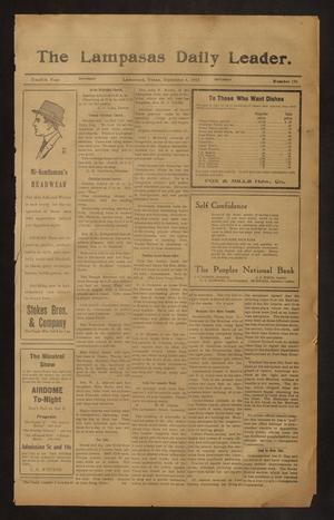 Primary view of object titled 'The Lampasas Daily Leader. (Lampasas, Tex.), Vol. 12, No. 156, Ed. 1 Saturday, September 4, 1915'.