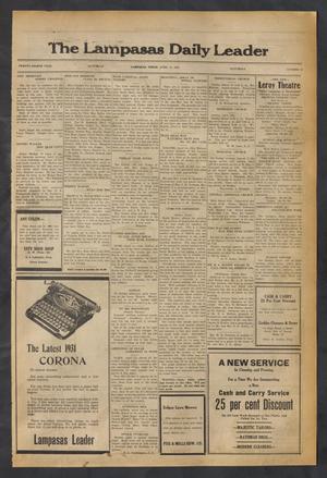 Primary view of object titled 'The Lampasas Daily Leader (Lampasas, Tex.), Vol. 28, No. 31, Ed. 1 Saturday, April 11, 1931'.