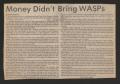 Thumbnail image of item number 1 in: '[Clipping: Money Didn't Bring WASPs]'.