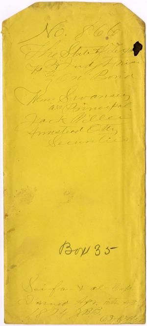 Documents related to the case of The State of Texas vs. William Swansey, et al, cause no. 866 and cause no. 735, 1874